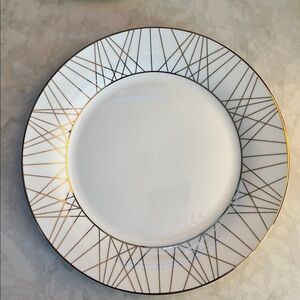 Ciroa Luxe Gold Metallic Porcelain Dinner Plates with gold back